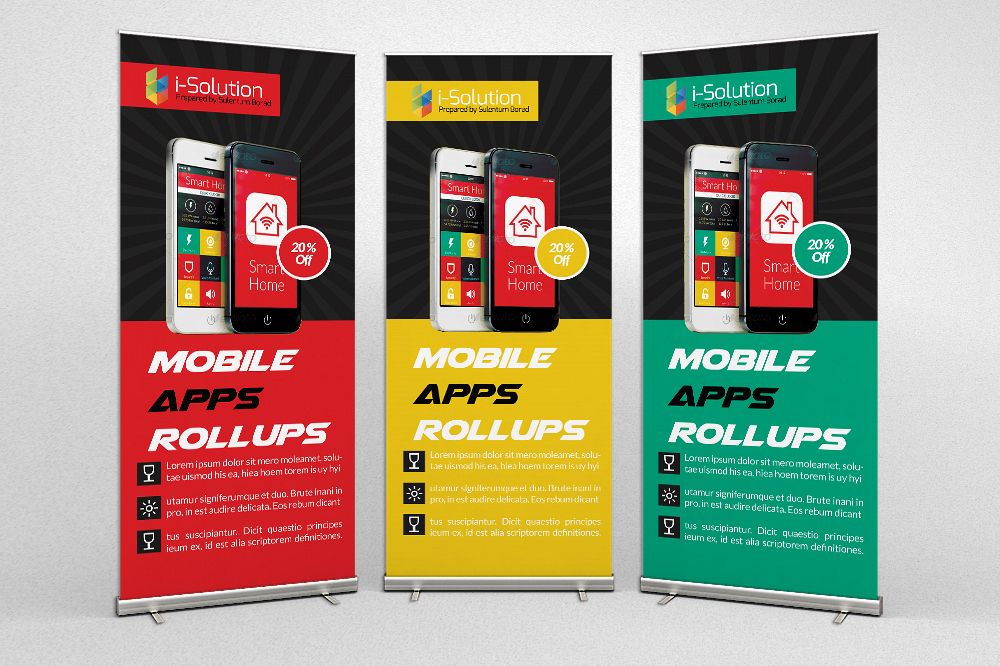 Mobile Apps Roll Up Banners example image 1