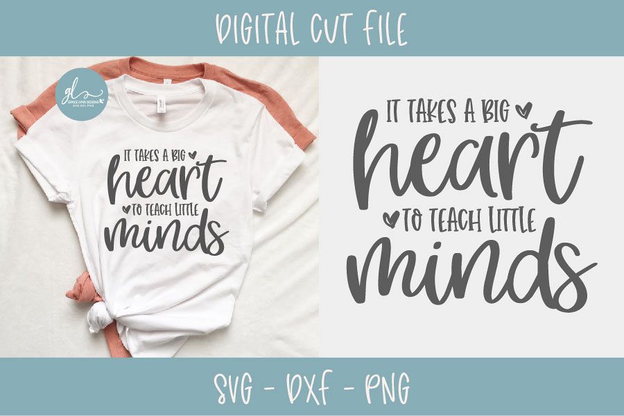 It Takes A Big Heart To Teach Little Minds - Teacher SVG example image 1