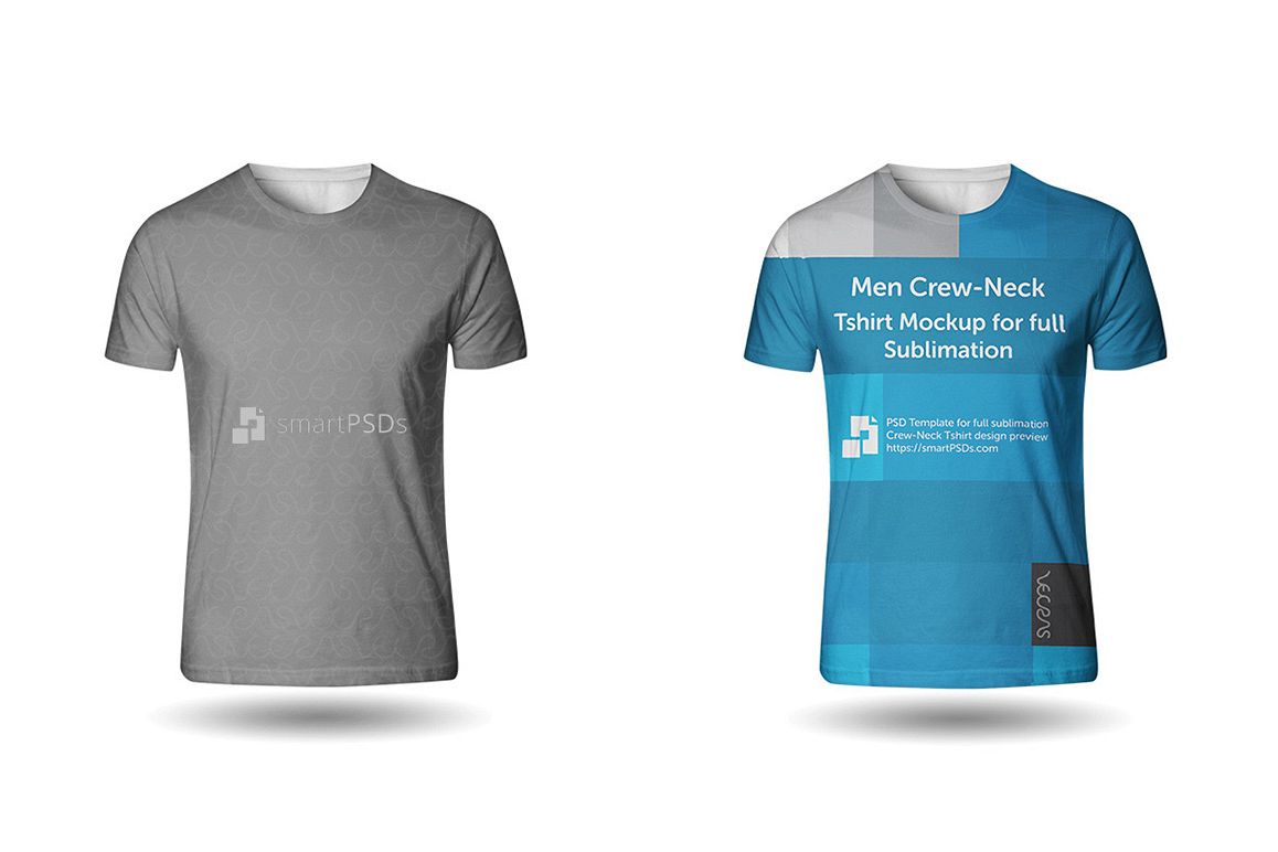 Men Crew-Neck T-Shirt Sublimation Design Mockup - Front View example image 1
