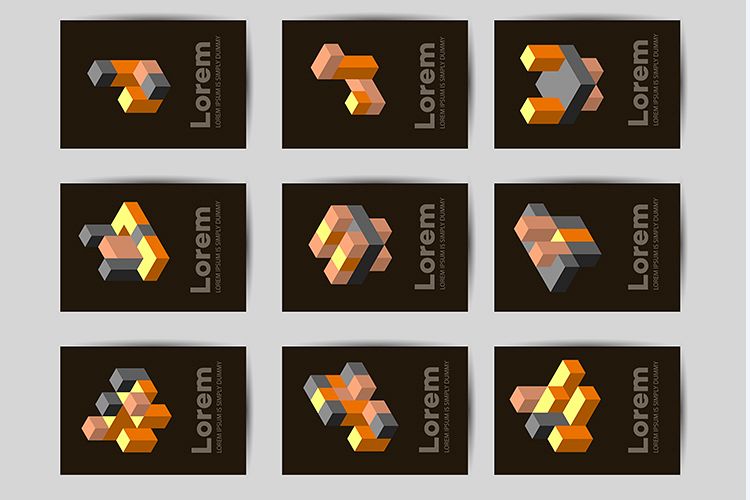 Isometric abstract geometric design example image 1