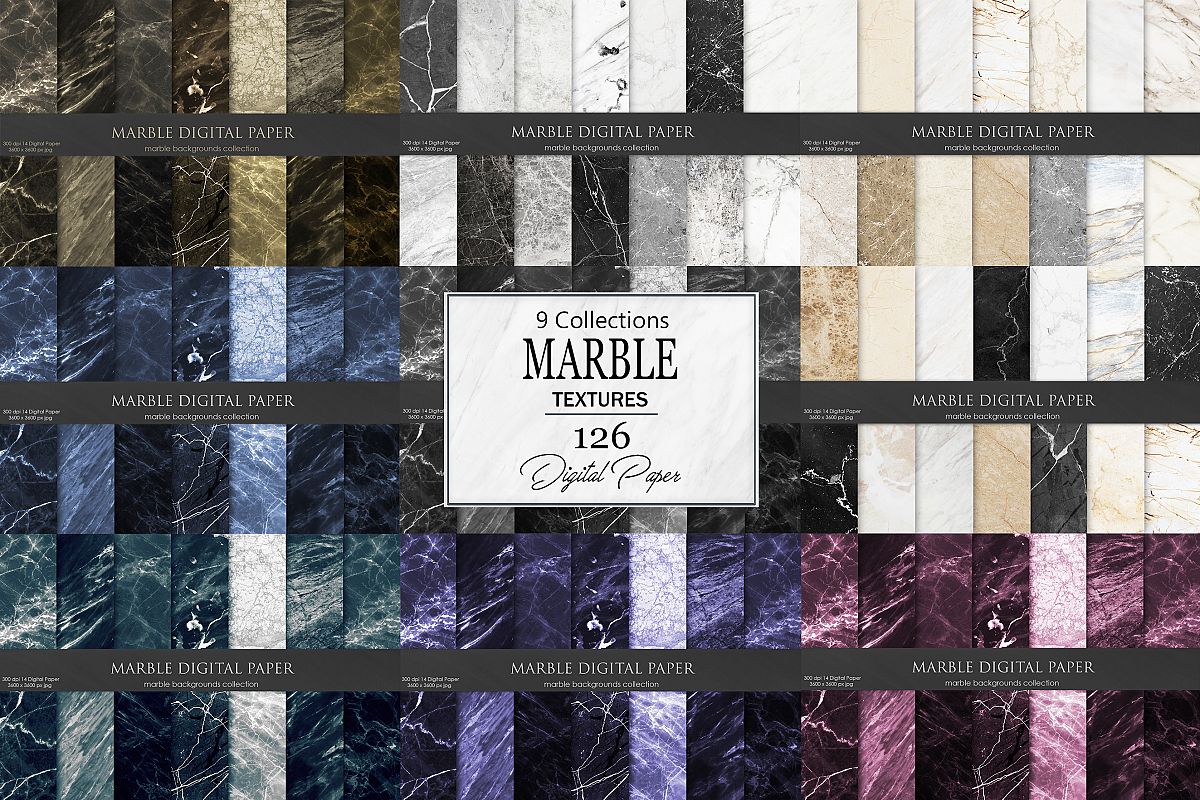 Marble Digital Paper 126 Textures, Backgrounds example image 1