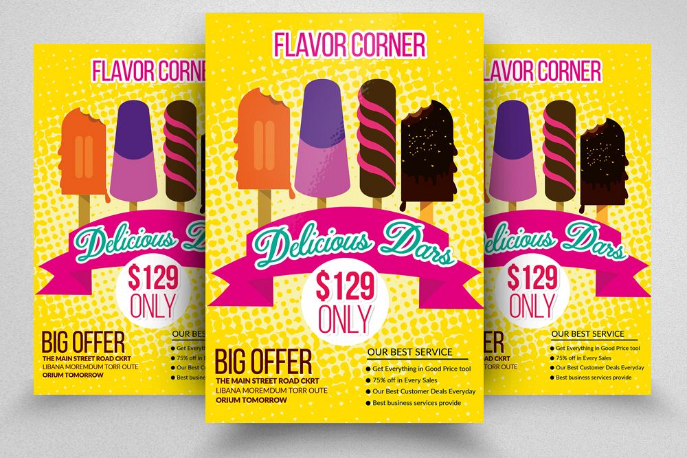 Ice Cream Flyers Templates (119610) Flyers Design Bundles