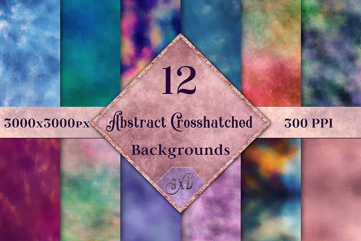 Abstract Crosshatched Backgrounds - 12 Image Textures Set example image 1