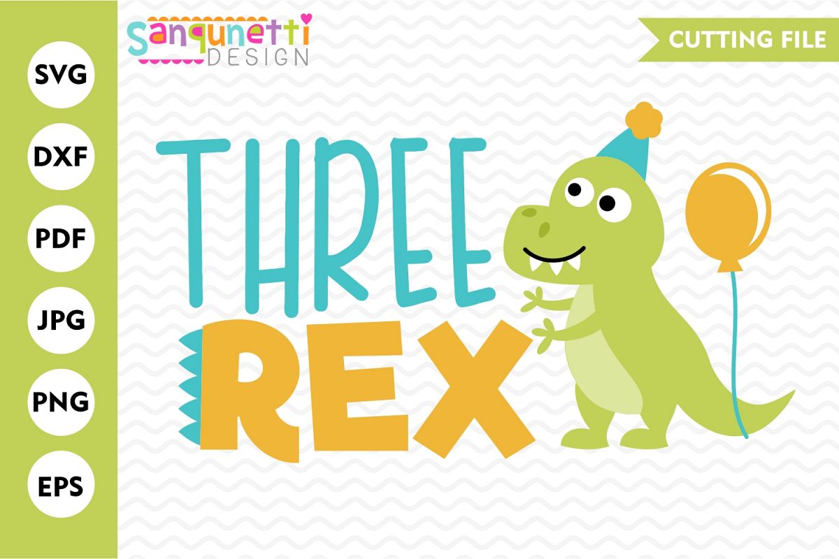 Download Three rex dinosaur birthday SVG, Second birthday