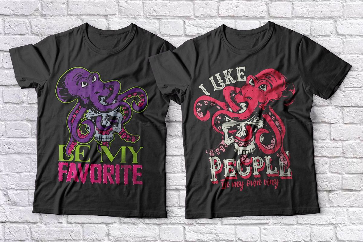 Octopus hugs the Skull T-shirts example image 1