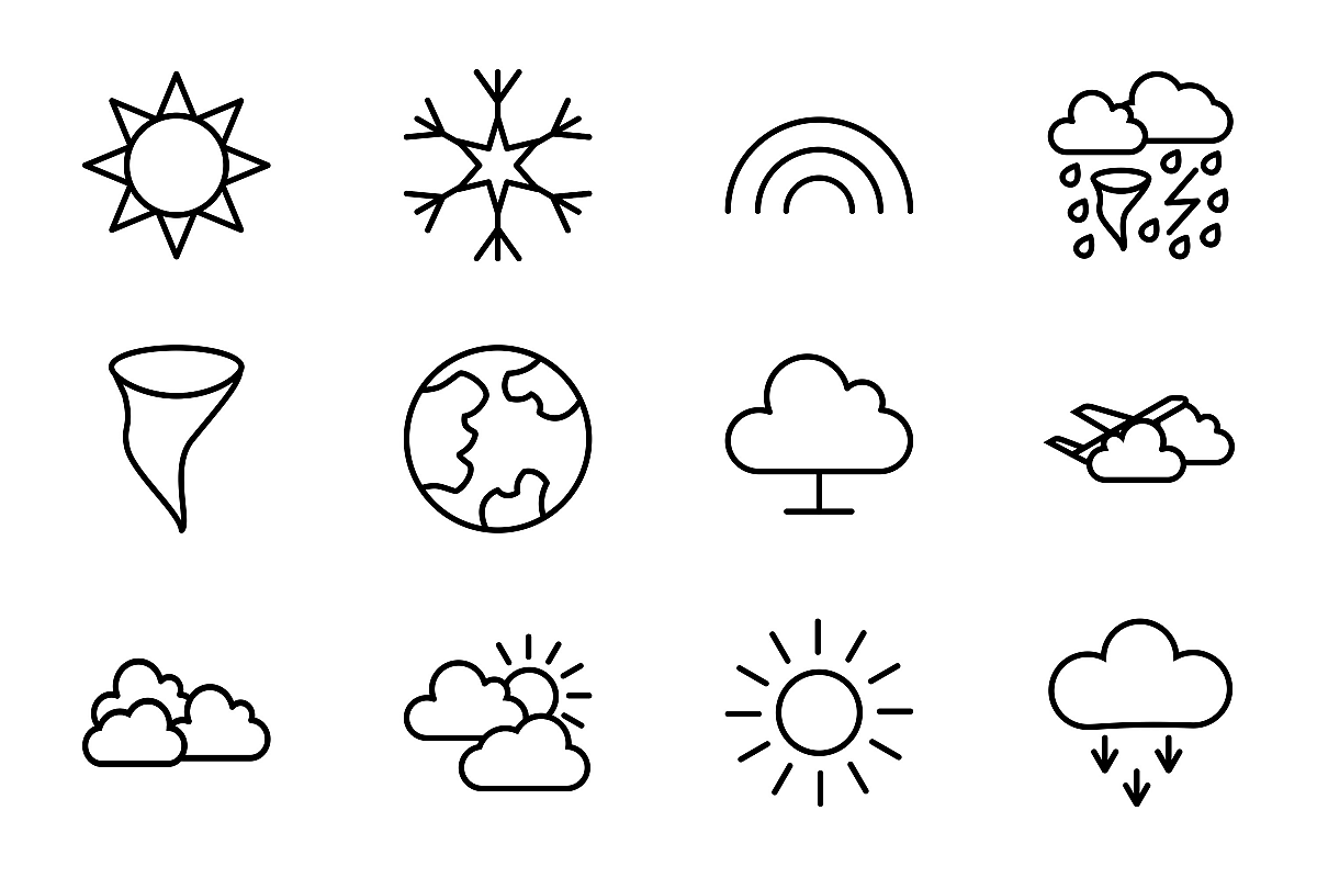 Set Of Weather And Season Icons example image 1