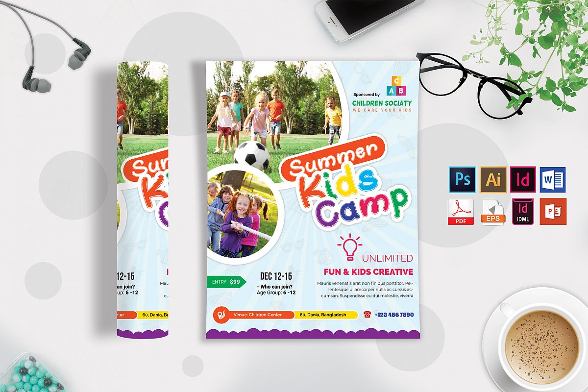 Kids Summer Camp Flyer Vol-10 example image 1