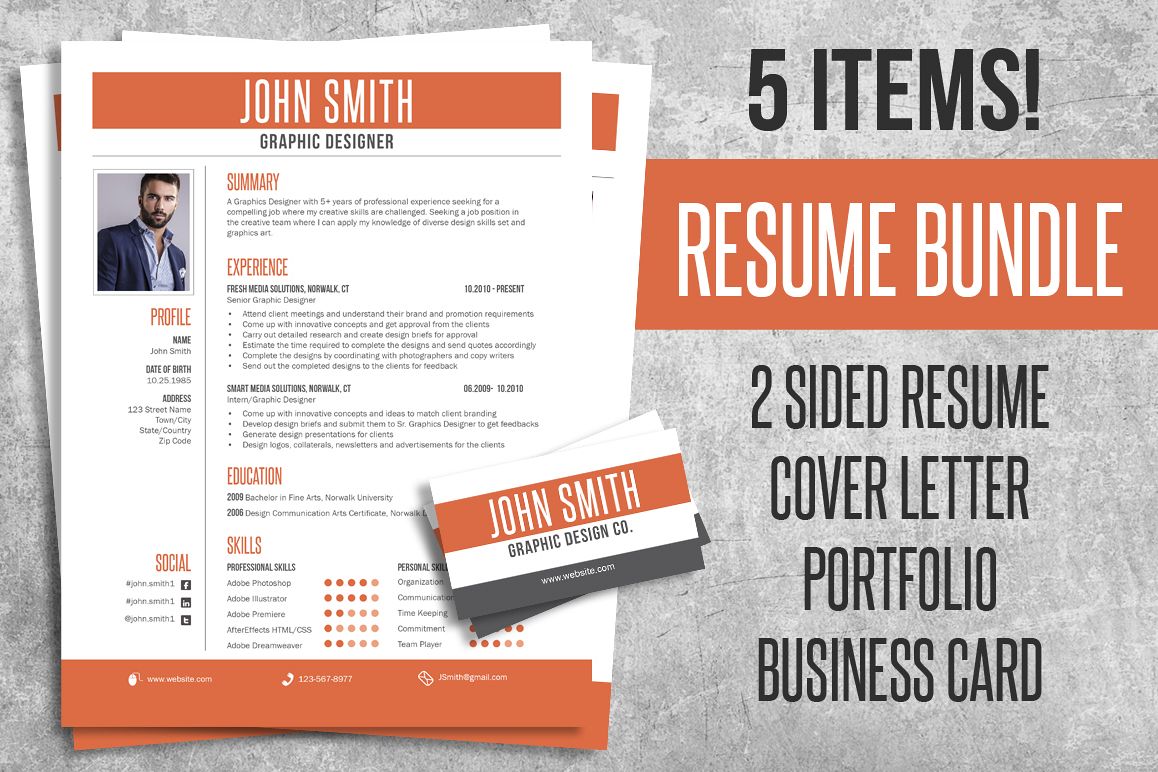 Resume CV Bundle Pack (8508) Resume Templates Design Bundles