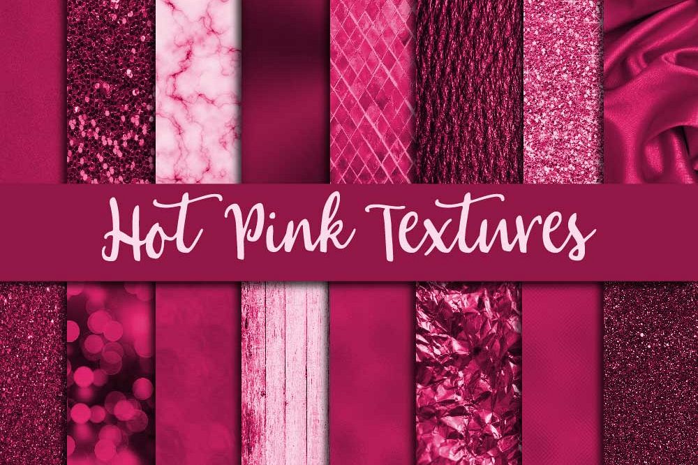 Hot Pink Textures Digital Paper example image 1