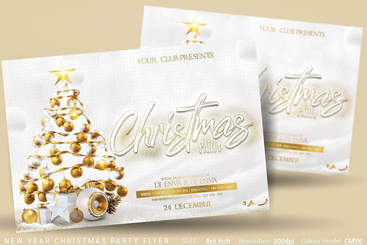 Christmas New Year Party Flyer example image 1