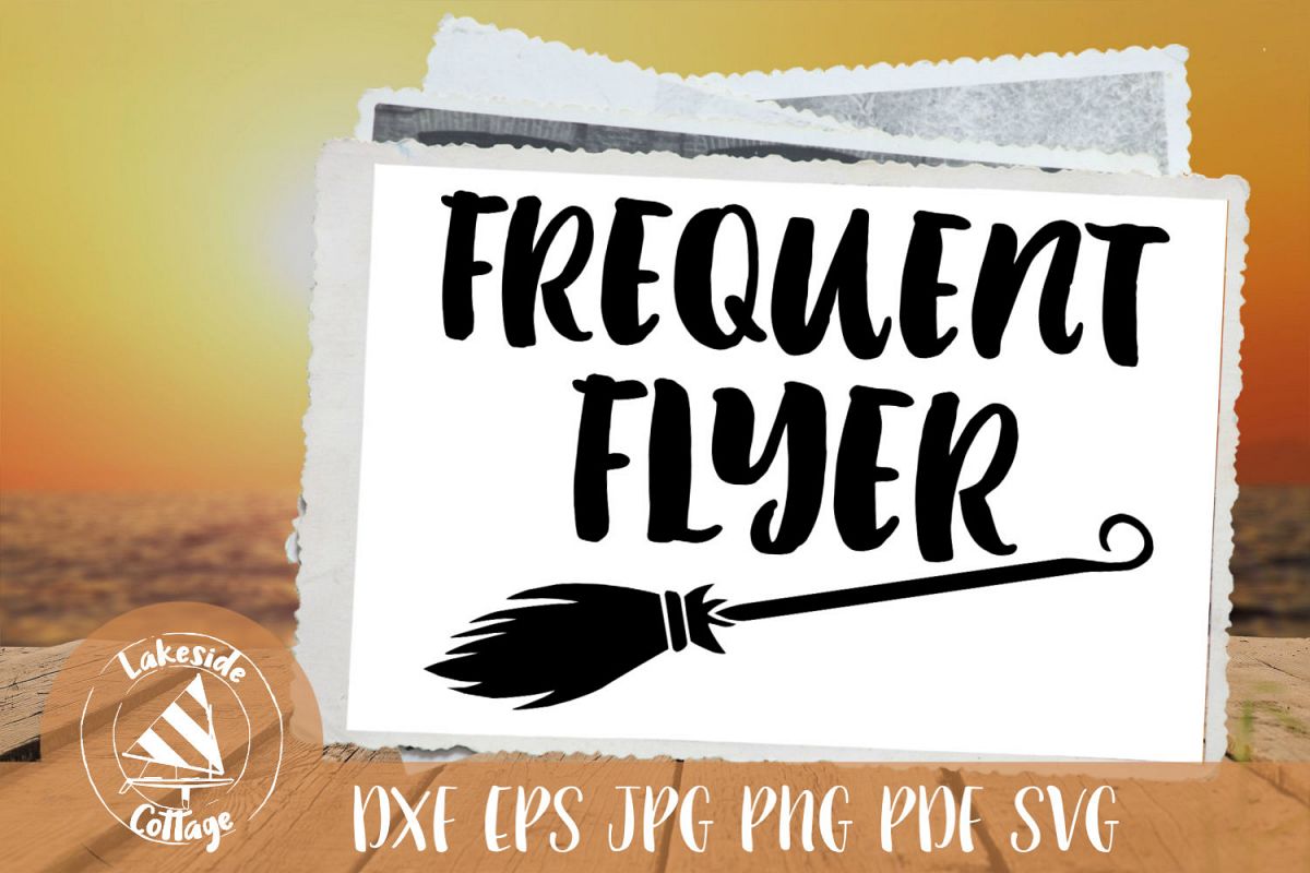Frequent Flyer Halloween Witch SVG Design example image 1