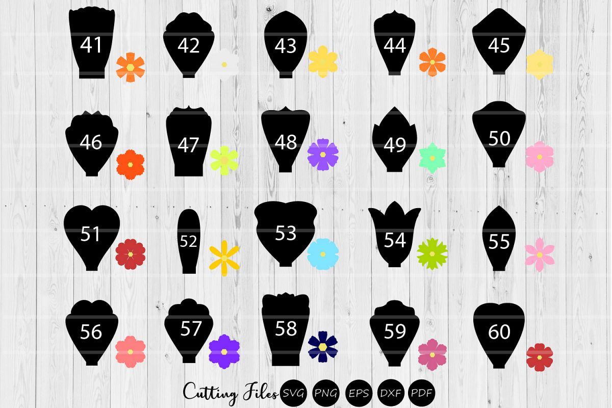 Paper Flowers Templates bundle 40 to 60|A1-40 | DIY projects example image 1