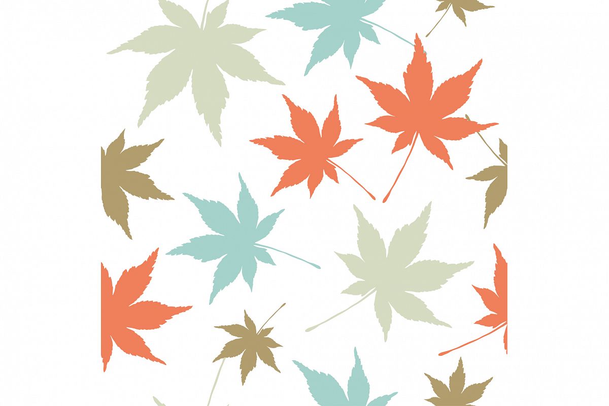Seamless vector background with decorative leaves. Print. Cloth design, wallpaper. example image 1