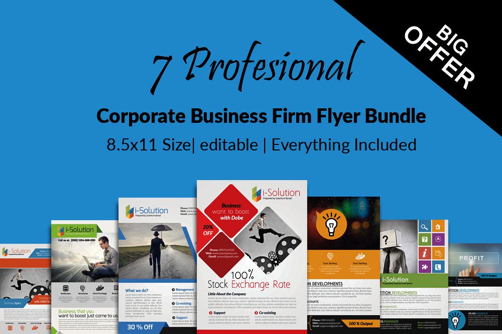 7 Corporate Business Flyers Bundle example image 1