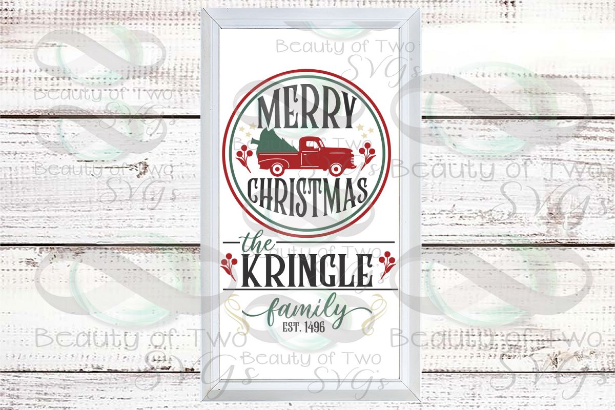 Customize Merry Christmas Vintage Truck Last Name sign svg ...