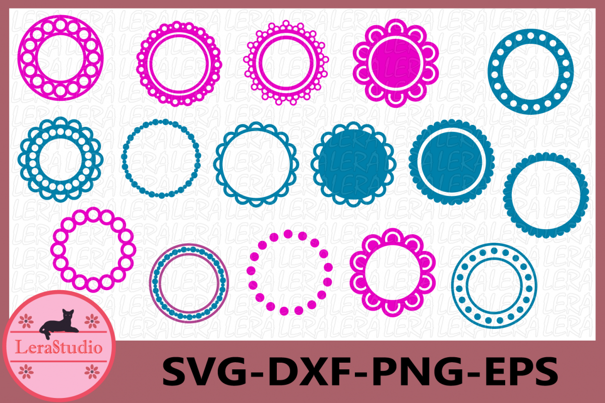 Circle Monogram Frames SVG, Circle Monogram svg, Frame svg example image 1