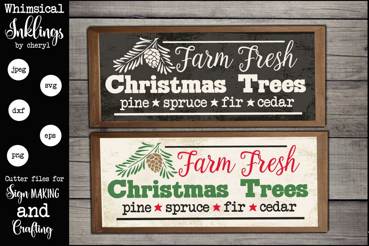 Farm Fresh Christmas Trees Sign SVG example image 1