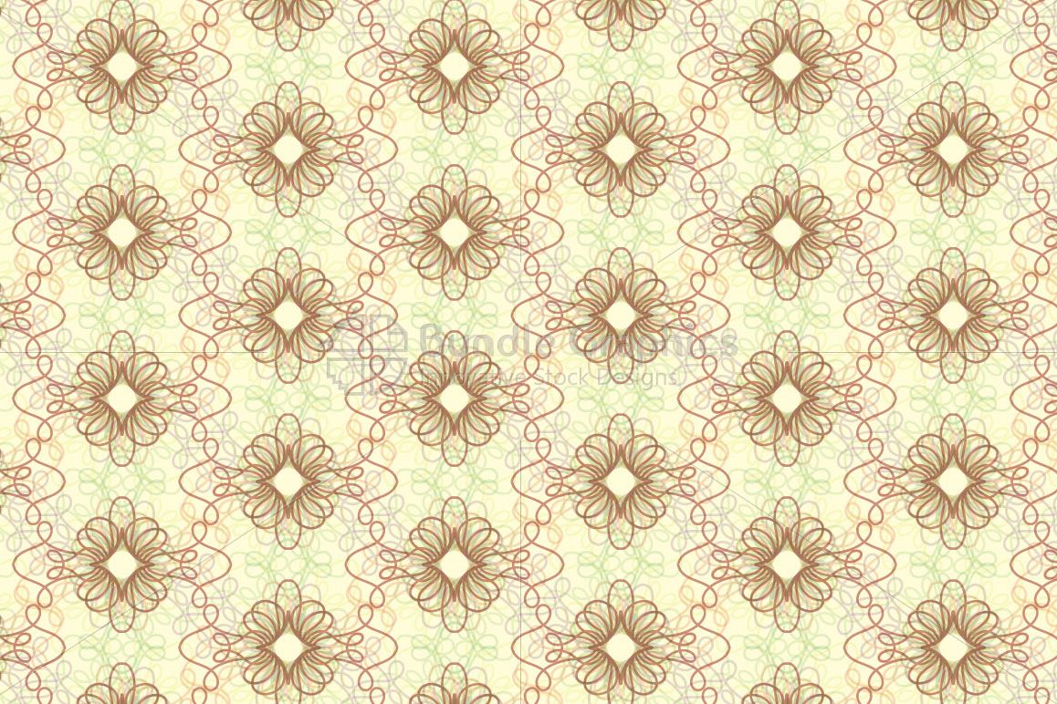 Linear Decorative Flowers - Seamless Background example image 1