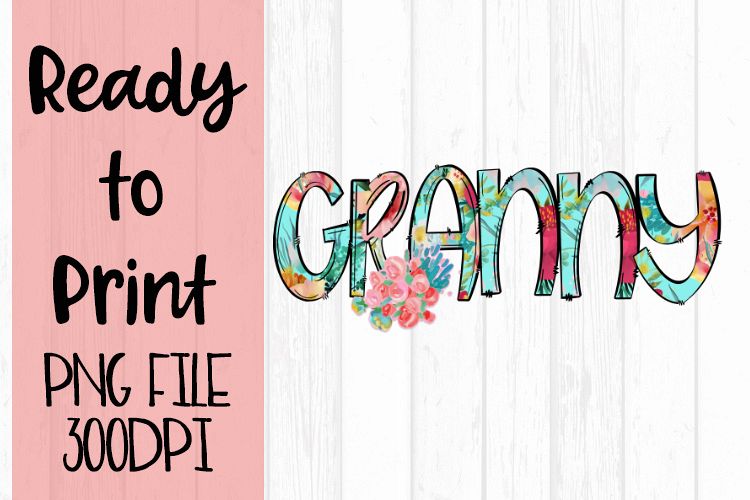 Bright Floral Granny Ready to Print example image 1