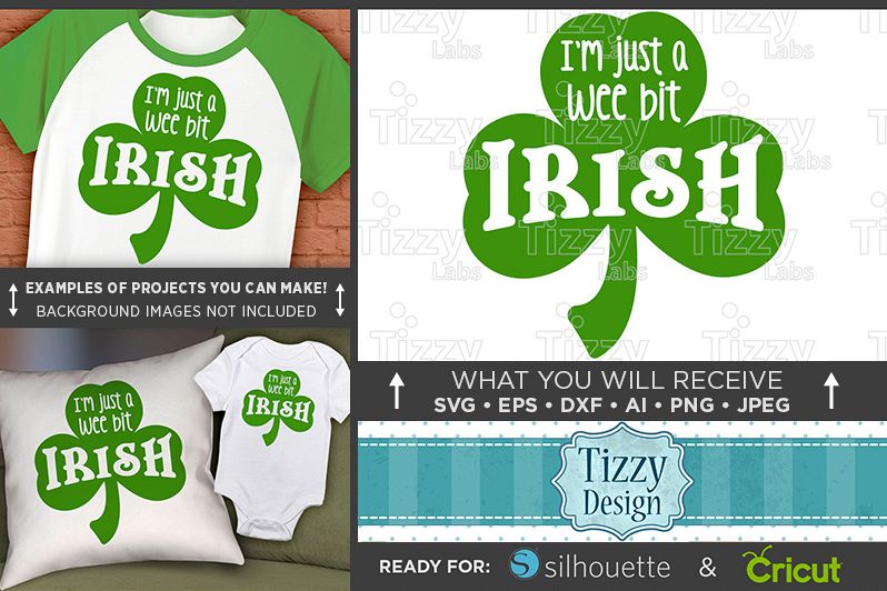 Just A Wee Bit Irish SVG - St. Patricks Day Shirt - 1080 example image 1