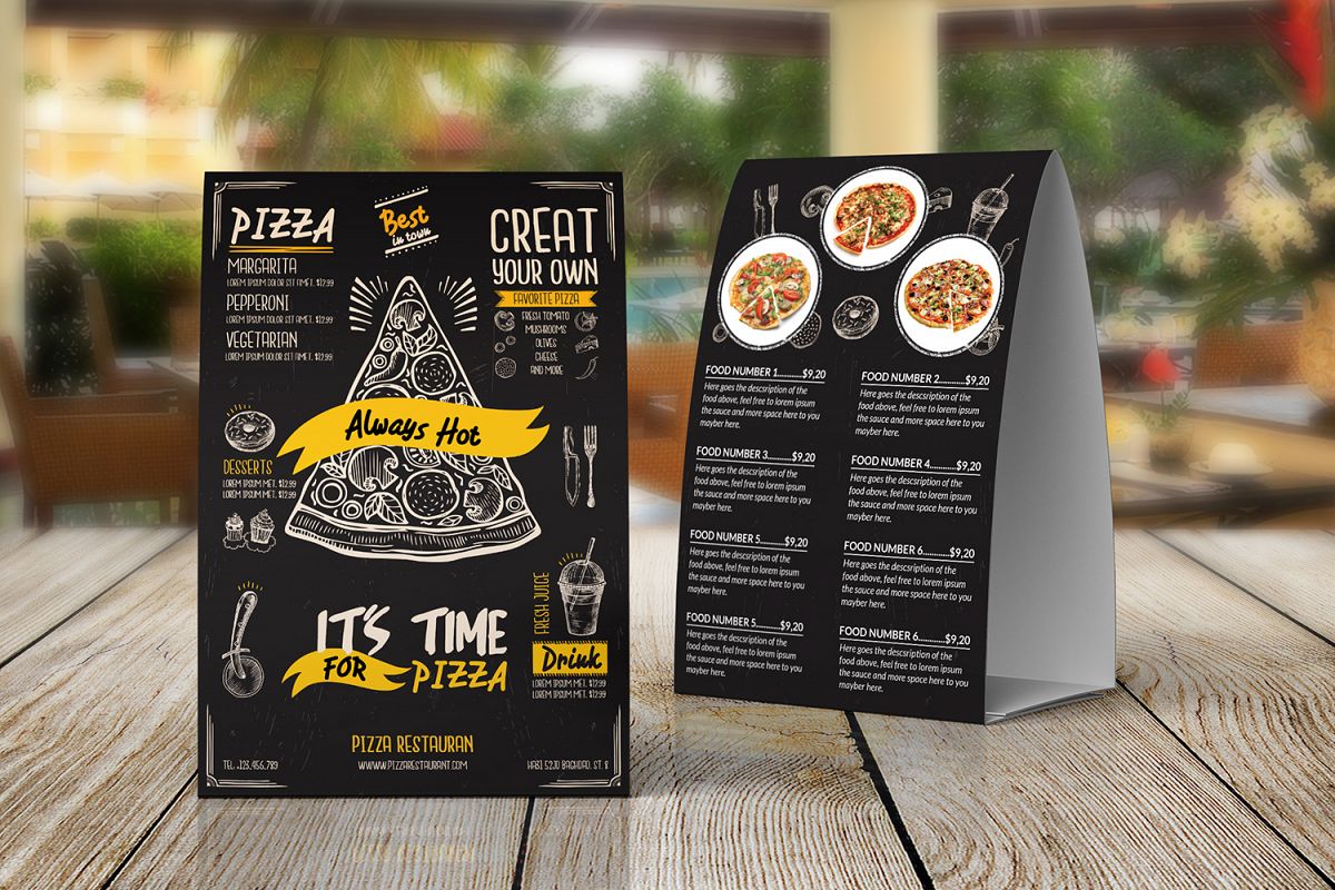 Pizza Food menu Table Tent Template example image 1