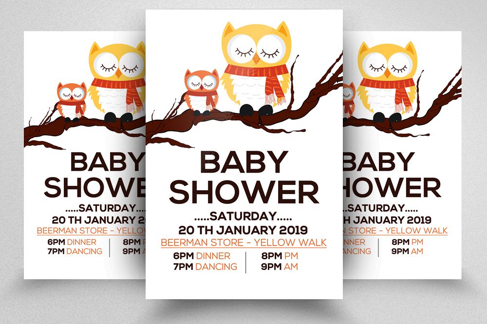 Baby Shower Flyer Template example image 1