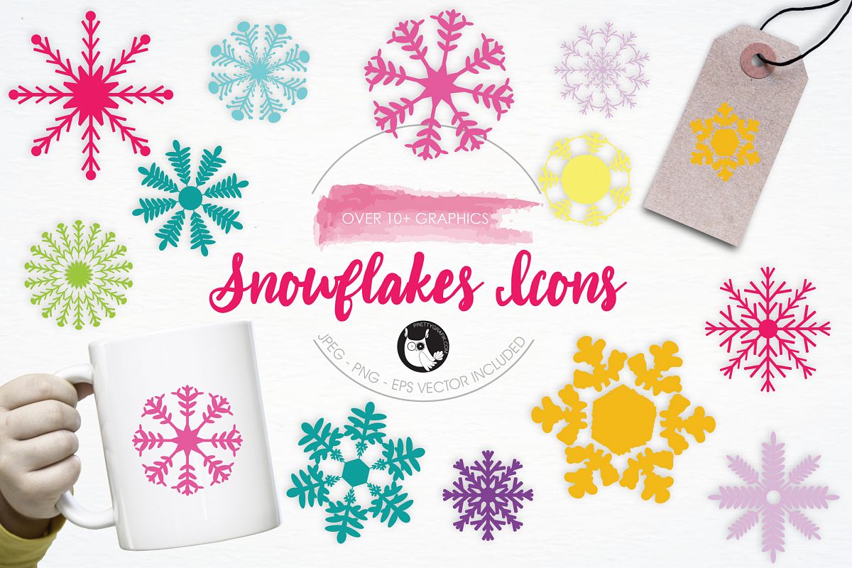 Snowflakes Icons graphics and illustrations example image 1