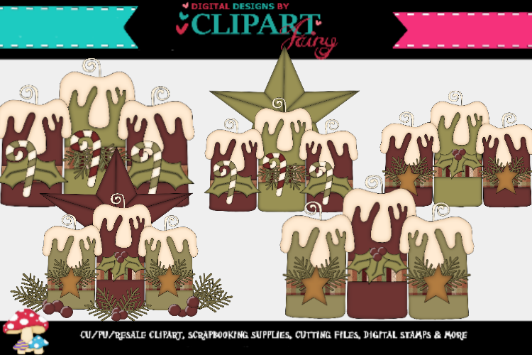 Country Christmas Candles 1 example image 1