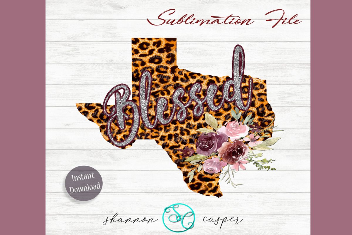 Texas Blessed Tiger Print and Glitter| Sublimation File example image 1