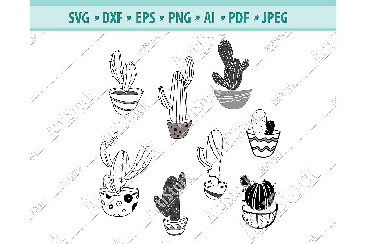 Images Of Cactus Clipart Black And White Png
