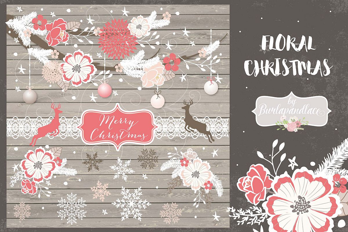Floral Christmas design example image 1