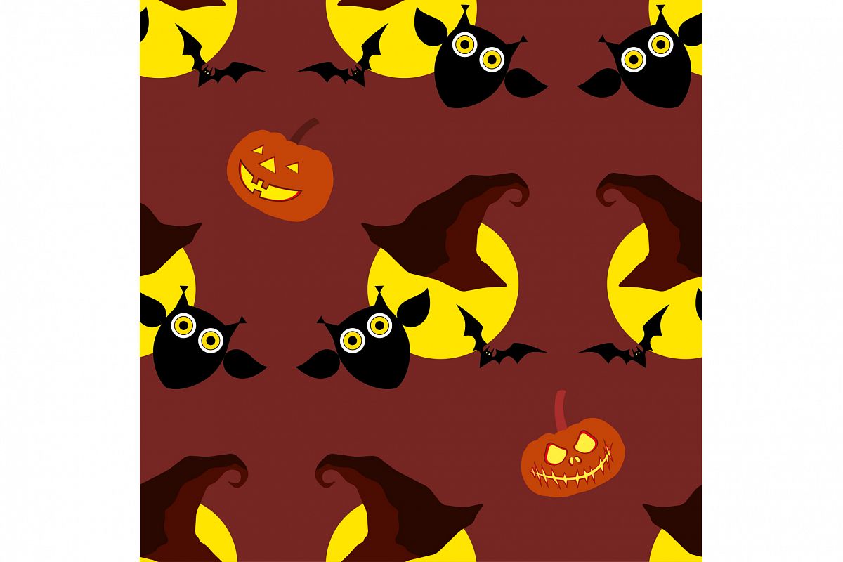 Seamless decorative vector background Happy Halloween. example image 1