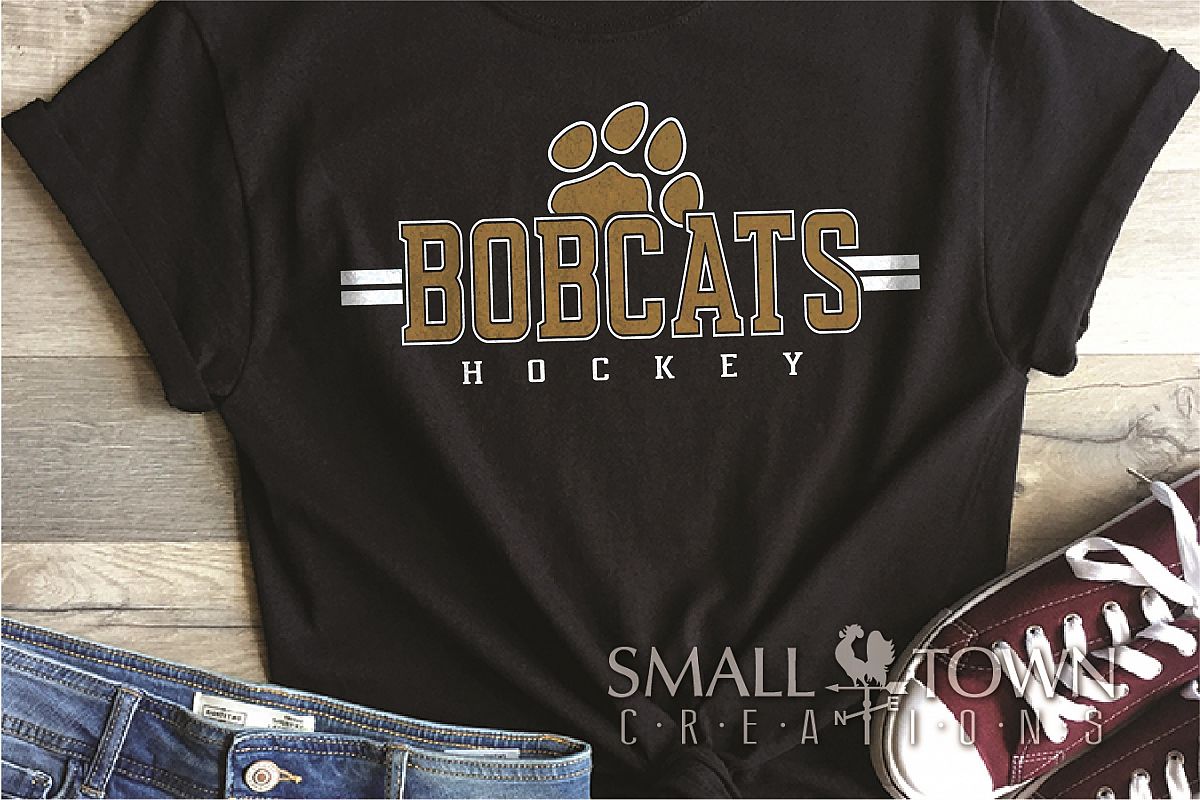 Bobcat Hockey, Paw Print, Sport, Team, PRINT, CUT & DESIGN example image 1