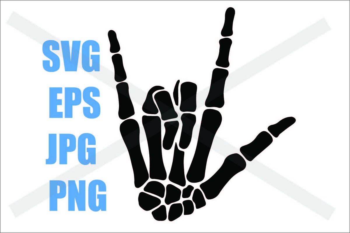 Skeleton Hand I love you- SVG-EPS-JPG-PNG (461278 ...