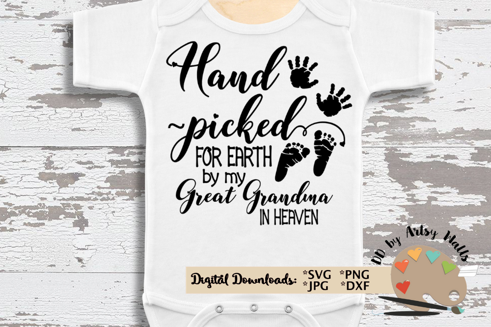 Download Hand Picked for Earth SVG In Memory of Great Grandma svg