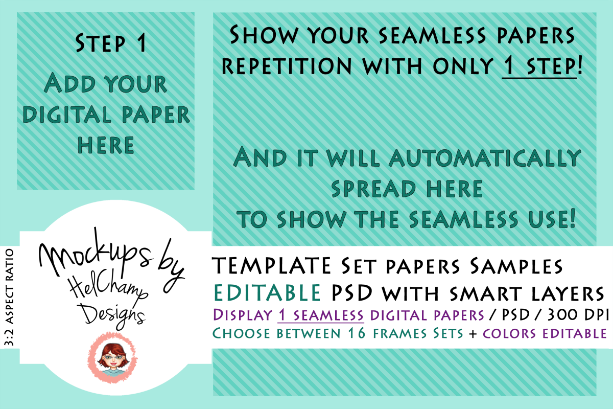 Show 1 seamless repetitions Panel Mockup - M07 example image 1