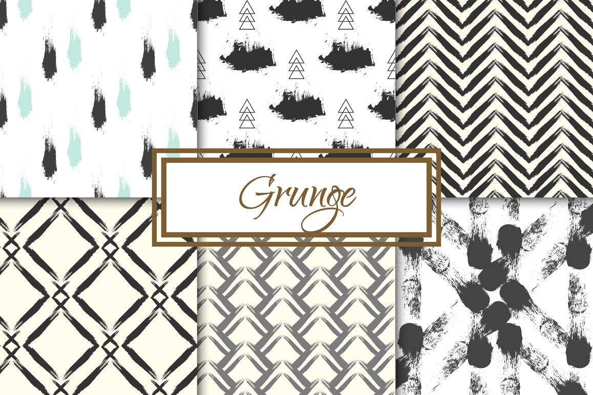 Grunge 6 seamless patterns example image 1