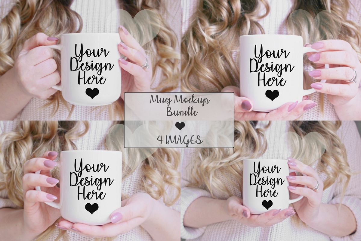 White Mug Mockup Bundle, Mug Mockup Bundle, Blank Mug Bundle example image 1