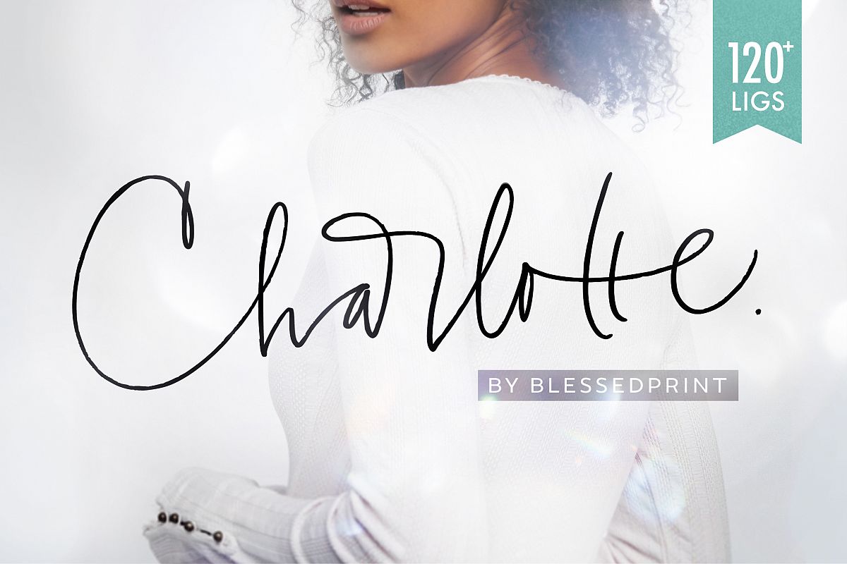 Charlotte Script with 120 ligatures example image 1