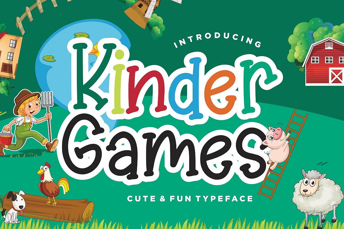 Kinder Games Cute & Fun Typeface example image 1