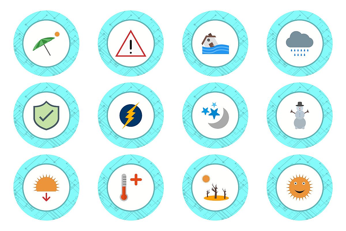 Set Of Weather And Season Icons example image 1