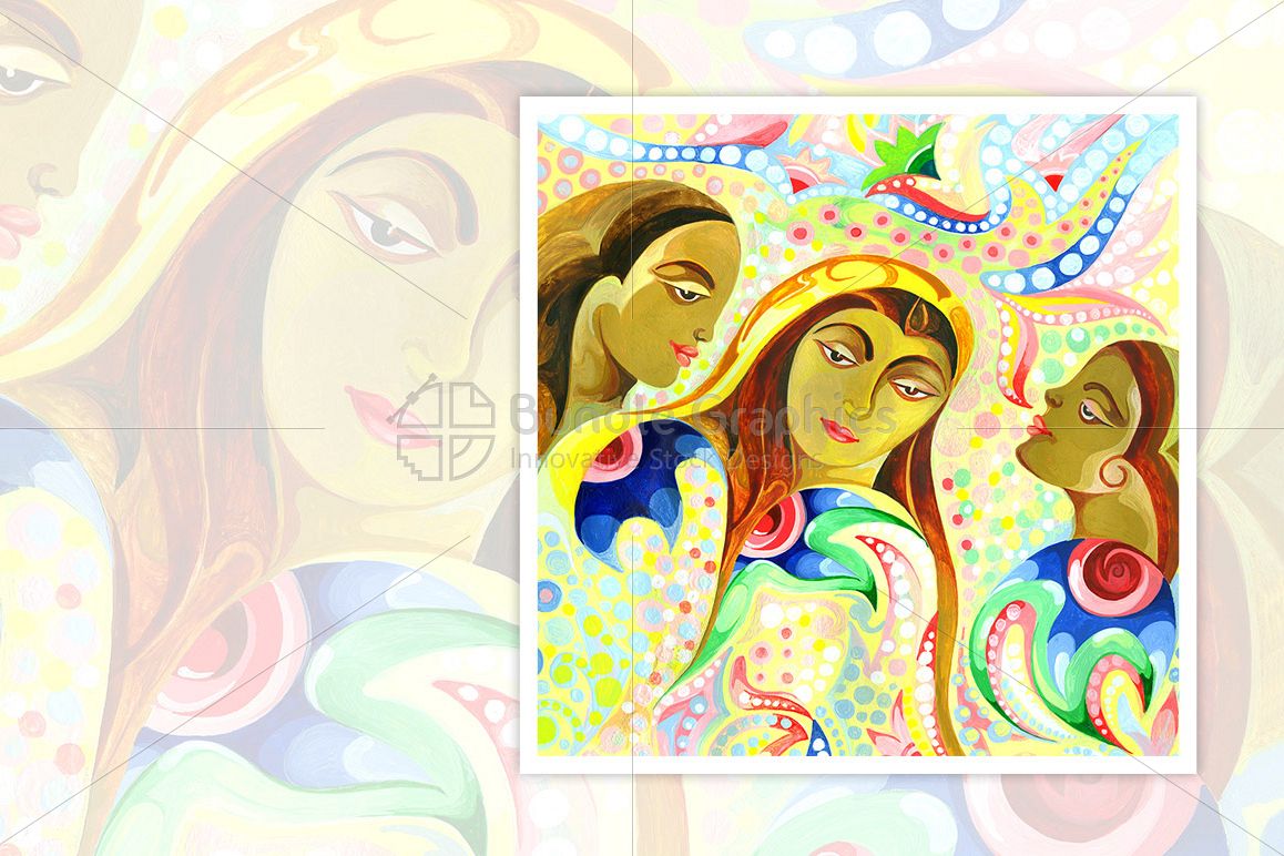 Painting of Traditional women example image 1