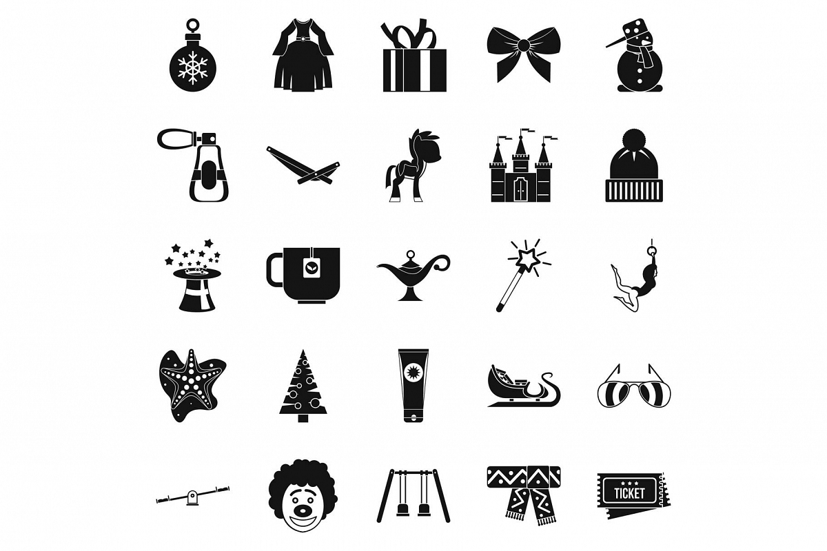 Little people icons set, simple style example image 1