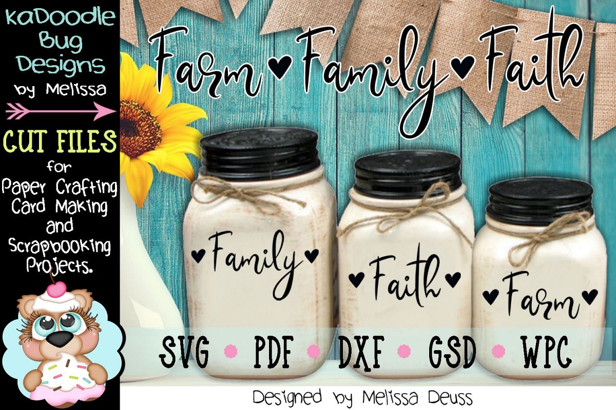 Farm Family Faith Cut File - SVG PDF DXF example image 1