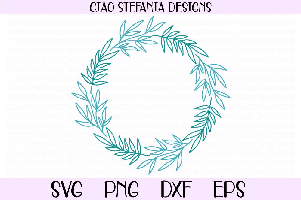 Leaves Wreath Laurel Frame SVG PNG DXF EPS Cut File example image 1