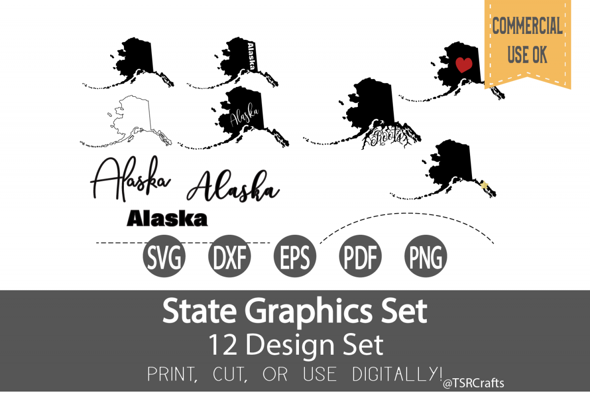 Alaska State Graphics Set - Clip Art and Digital Cut files example image 1