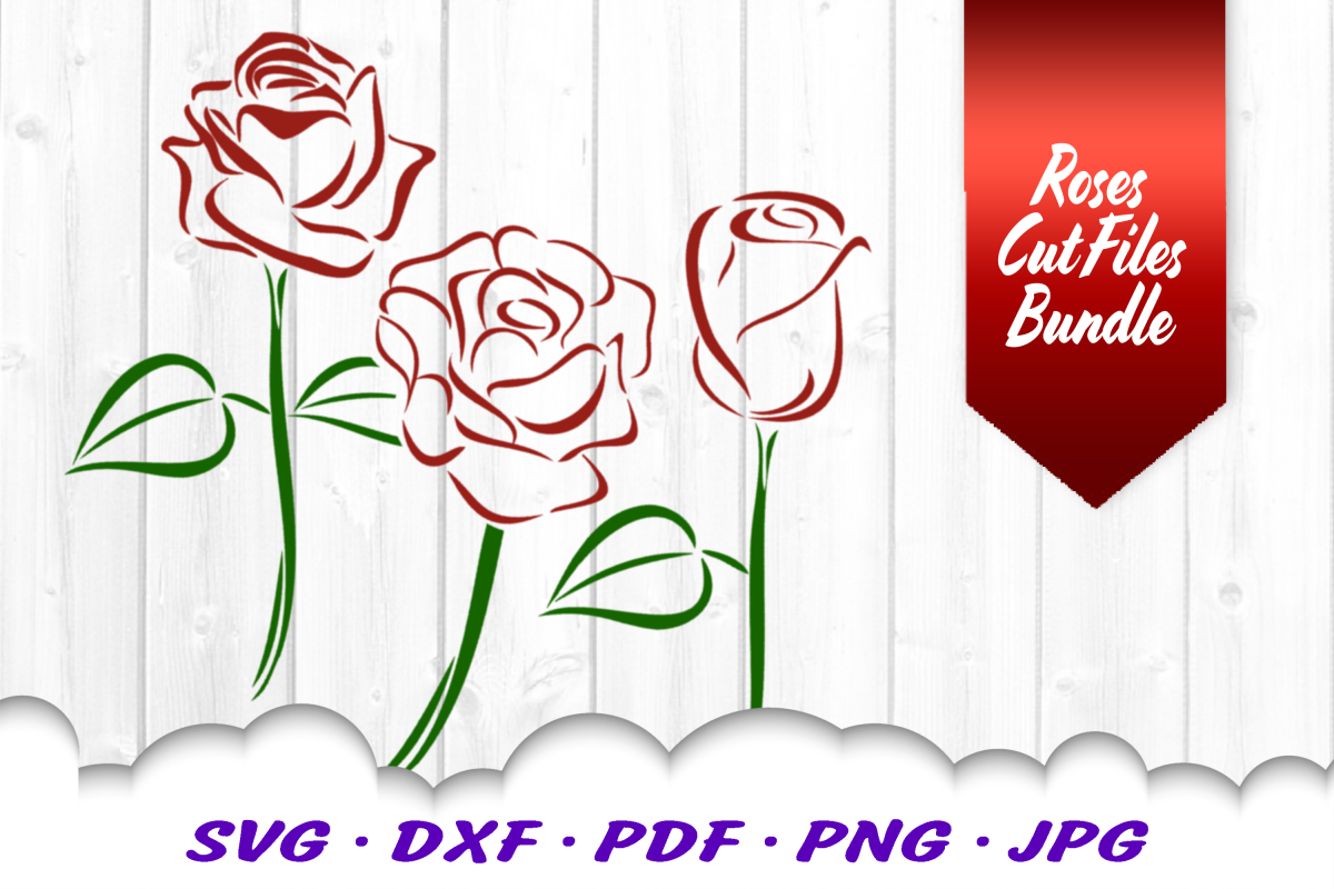 Tribal Rose Flowers SVG DXF Cut Files Bundle example image 1