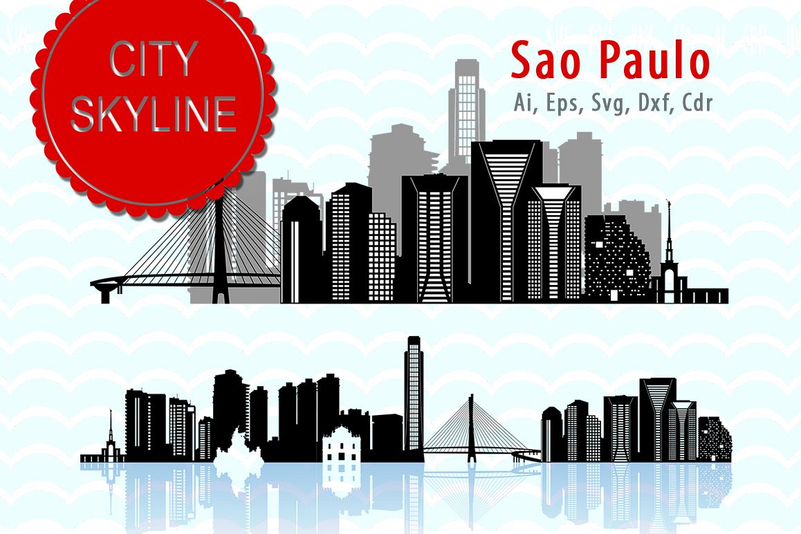 Sao Paulo vector skyline,Sao Paulo Svg, Brazil sity silhouette, Sao ...