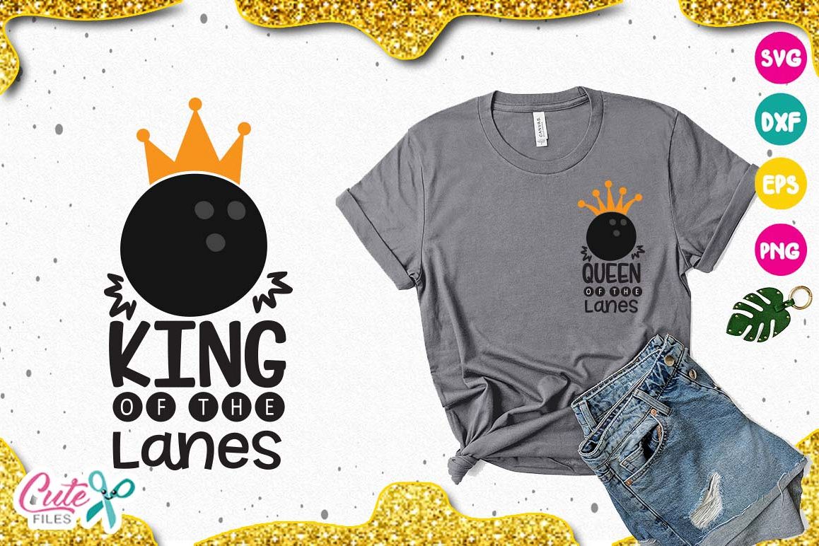King of the lanes- Queen SVG, sport cut files for craftt example image 1