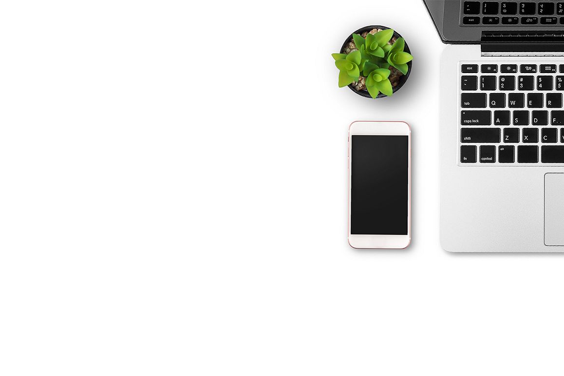 Modern workplace. Flat lay style. example image 1